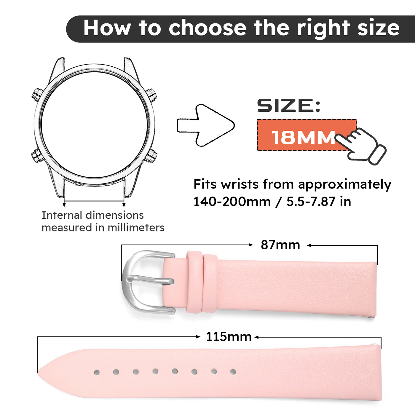 Leather Watch Band 18/20mm
