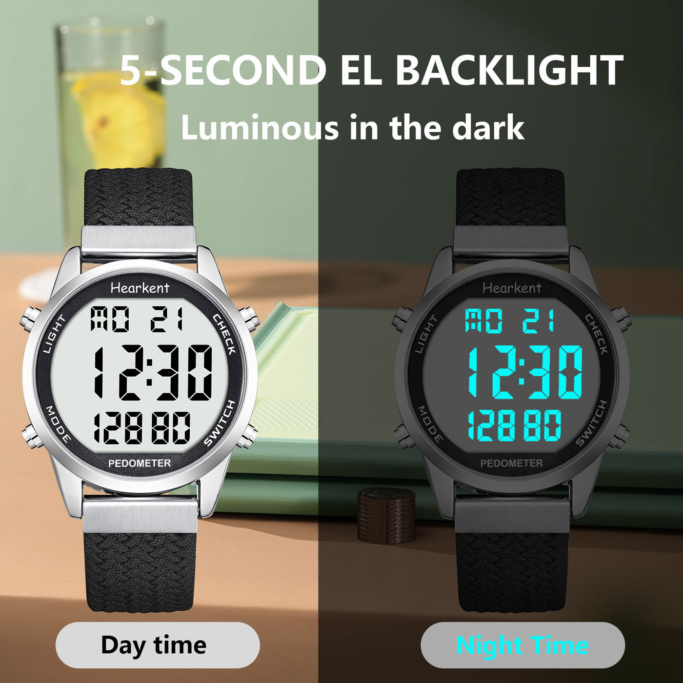 TIMEURE Waterproof Pedometer Watch 2306P Nylon