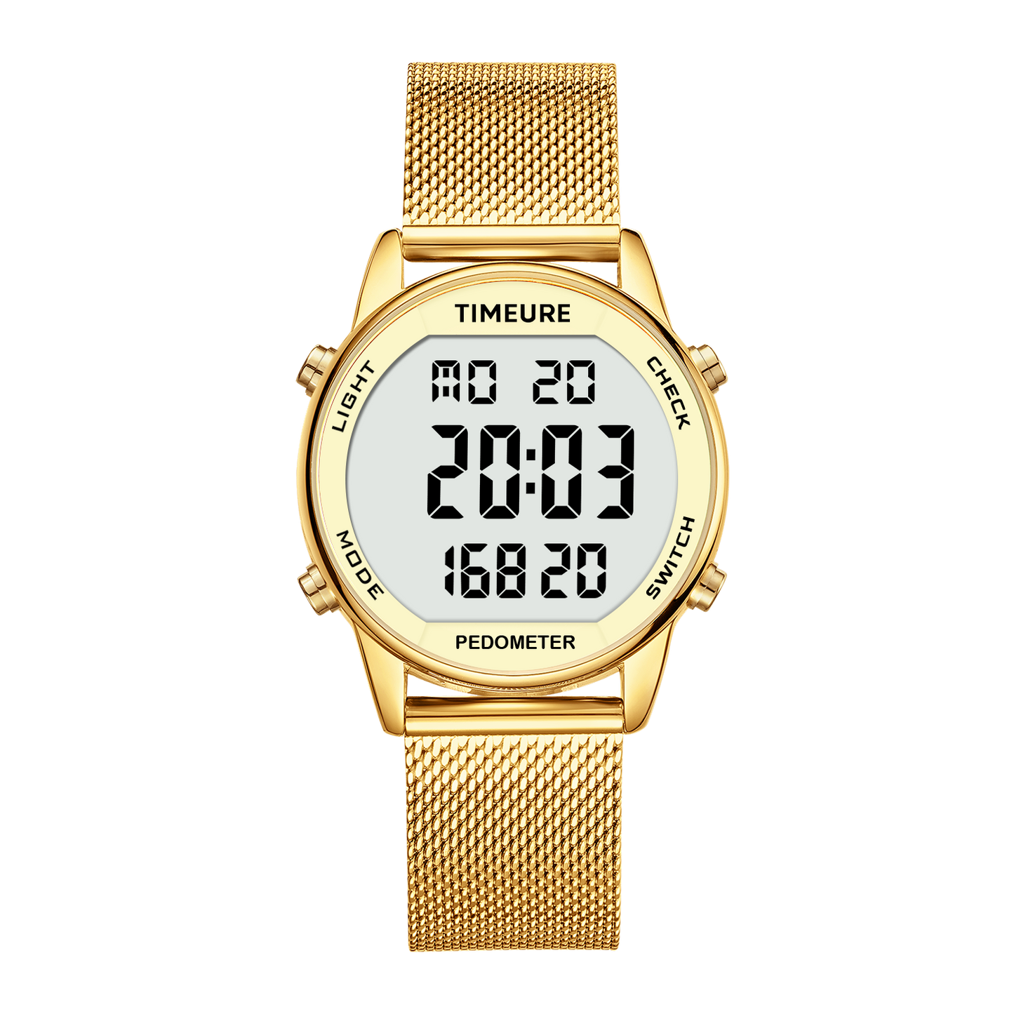 TIMEURE Waterproof Pedometer Watch 2306P Steel