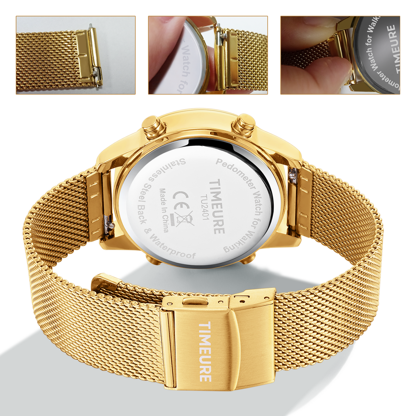 Stainless Steel Mesh Watch Strap with Adjustable Buckle 18/20mm