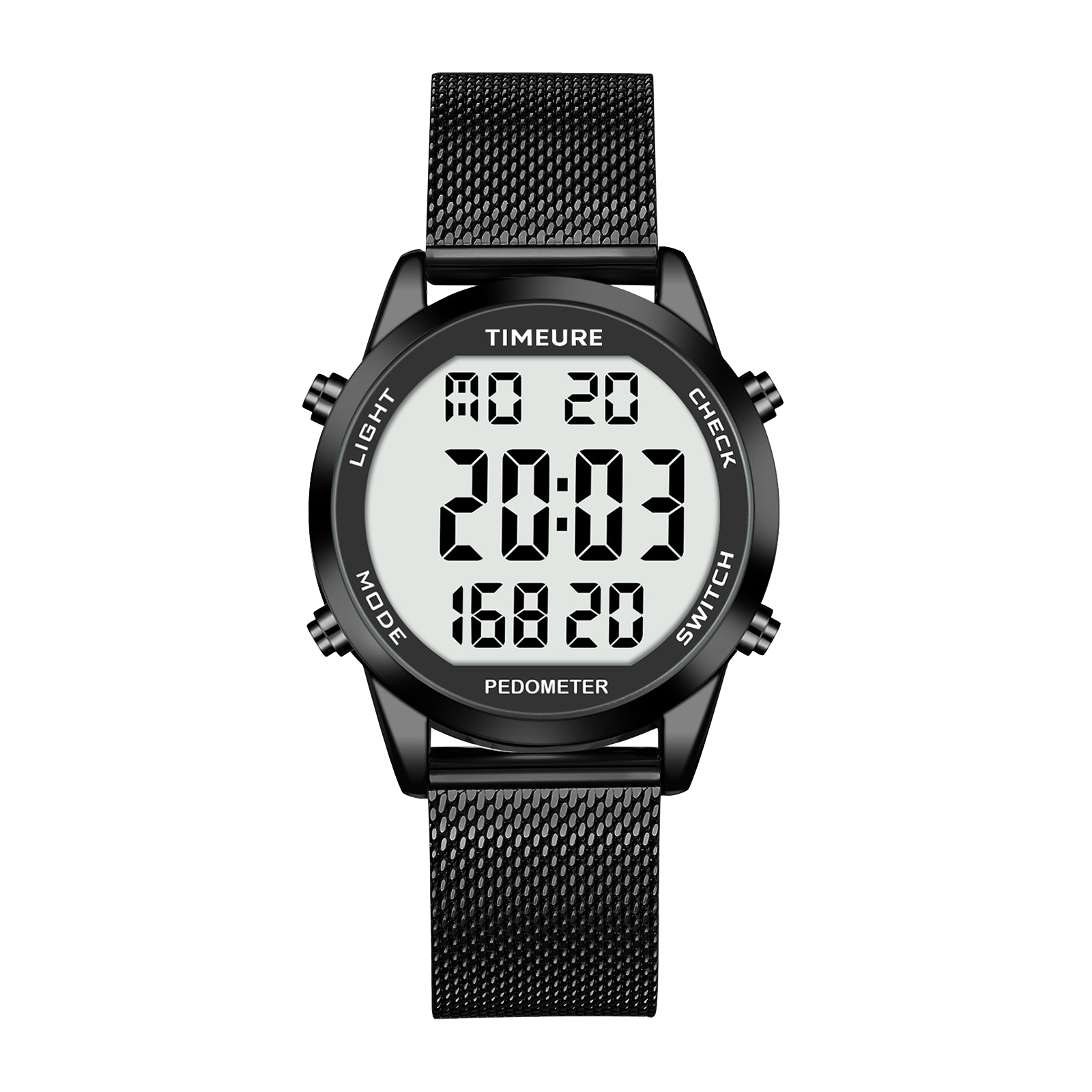 TIMEURE Waterproof Pedometer Watch 2306P Steel